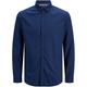 Karohemd JACK & JONES PLUSSIZE "JJEGINGHAM TWILL SHIRT L/S NOOS PLS" Gr. 4XL, N-Gr, blau (navy blazer) Herren Hemden Langarm