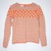 Anthropologie Sweaters | Anthropologie Sparrow Orange/Gray Striped Polka Dot Crew Neck Sweater - S | Color: Gray/Orange | Size: S