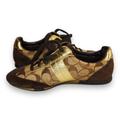 Coach Shoes | Coach Joss Signature Brown, Khaki & Gold Suede & Jacquard Sneakers Tennis Shoes | Color: Brown/Tan | Size: 7