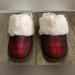 Coach Shoes | Coach Red Plaid Ziva Faux Fur Lined Slippers Women’s Size 9.5 | Color: Red | Size: 9.5