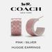 Coach Jewelry | New Coach Huggie Earrings Pink / Silver With Butterfly Closure | Color: Pink/Silver | Size: Os