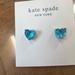 Kate Spade Jewelry | New Kate Spade My Love Cubic Zirconia Heart Stud Earrings | Color: Blue/Silver | Size: Os