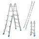 TOPWAY Aluminium Telescopic Multi Purpose Foldable Combination Step Ladder System 6 Steps RUNGS, 6.2 Metres Extension Ladder with Non-slip Steps 338474