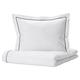 IKEA SILVERTISTEL Duvet Cover and 2 Pillowcases, 200x200/50x60 cm, White/Dark Grey