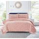 OZMIC Quilted bedspreads King size - Luxury Bedroom Decor Soft Embossed Pattern Velvet Fleece Pink bedspread king size Bed throws for sofas - Complete 3 Piece Bedding Set with Pillow Shams