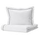 IKEA SILVERTISTEL Duvet Cover and 2 Pillowcases, 200x200/50x60 cm, White/Dark Grey