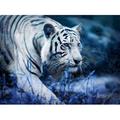 ALKOY 500/1000/1500 Pieces Adults Jigsaw Puzzles Wooden Puzzle, Predator White Tiger Pattern, Brain Challenge Jigsaw Roll Mat for Children, Parent-Child Games, Intelligence Puzzles/1000Pcs