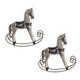 ibasenice 2pcs Horse Gifts for Girls The Office Gift Rocking Horse Ornament Mini Rocking Horse Vintage Decor Home Decor Office Decorations Handmade Wood Crafts Desktop Wooden Trojan Horse