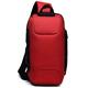 VARLIVOO Fashion Men's Shoulder Bags Sling Bag Anti-theft Chest Bag with USB Charging Port Lightweight Travel Hiking Sports Camping Waterproof Polyester Red