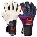 Renegade GK Eclipse Tremor Professional Goalie Gloves with Pro Finger Spines Black| Blue & Red Soccer Goalkeeping Gloves (Size 8, Youth-Adult, Neg. Cut, Level 5)