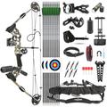 SHARROW Archery Compound Bow and Arrow Set 20-70 LBS Adjustable Hunting Compound Bow Kit for Adults Beginner Outdoor Shooting Target Practice LH/RH (Right Hand, Camo)