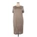 H&M Casual Dress - Midi: Gray Solid Dresses - Women's Size X-Large
