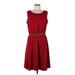 212 Collection Casual Dress - A-Line: Burgundy Solid Dresses - Women's Size Medium