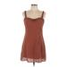 Isalis Cocktail Dress - Mini Sweetheart Sleeveless: Brown Dresses - Women's Size Large