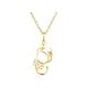Gualiy Womens Yellow Gold Necklaces, 18K Gold Pendant Necklace Constellation Scorpio with Round Diamond Necklaces 45CM