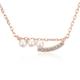 Gualiy Rose Gold Pendant Necklace, 18K Rose Gold Necklace with Pearl and White Topaz Necklace