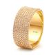 Lieson Men Rings Engagement, 18ct Yellow Gold Wedding Rings for Men Wide Ring Rows 1.7ct Round Natural Diamond Promise Rings Yellow Gold Ring Size K 1/2