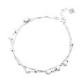 Trendy Dainty Bracelets, Bracelet for Women,StretchableSilver Charm Bracelet,Fashion Silver Sterling Cuff Bangle Chain Bracelets,Women 925 Sterling Silver Bracelet Adjustable Double Chain Stars Bangle