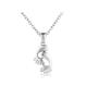 Gualiy White Gold Pendant Necklace for Women, 18K White Gold Necklace Double Footprint Necklace 45CM