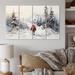 Design Art Alaska Arctic Hike I - Winter Landscape Metal Wall Decor Set Metal in Gray/Red/White | 28 H x 48 W x 1 D in | Wayfair MT64683-271