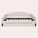 FOSHNATURE Tufted Daybed w/ Trundle Upholstered/Linen in Brown/Green | 33 H x 55.5 W x 81 D in | Wayfair SUDA-GX001327AAA