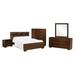 Loon Peak® Fayann 5 Piece Bedroom Set in Cappuccino Wood in Brown | 47.75 H x 66.4 W x 88.85 D in | Wayfair 60F4756EC24A48AF91C8D8884E202FE8