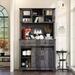 Gracie Oaks Veasey Accent Wine Cabinet w/ Door & Drawer Wood in Gray | 72 H x 42.1 W x 15.5 D in | Wayfair 5BFEDA4FDDBA437991DECCD9A7CA1D90