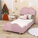 House of Hampton® Jenyce Velvet Platform Bed w/ Headboard & Footboard Wood & Upholstered/ in Pink | 40 H x 42 W x 79 D in | Wayfair