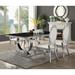 Willa Arlo™ Interiors Westhampton Dining Set Wood/Glass/Upholstered/Metal in Black/Brown/Gray | 30 H x 42 W x 94.5 D in | Wayfair