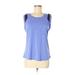 Bally Total Fitness Active Tank Top: Blue Color Block Activewear - Women's Size Medium