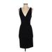 Derek Lam 10C Athleta Casual Dress - Sheath Plunge Sleeveless: Black Print Dresses - Women's Size X-Small