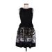 Vanessa Bruno Athe Casual Dress - A-Line Crew Neck Sleeveless: Black Print Dresses - Women's Size 38