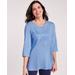 Blair Women's Embroidered Tunic - Blue - XL - Womens