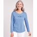 Blair Women's Embroidered Pointelle Top - Blue - L - Misses