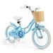 Costway 16" Kid's Bike with Training Wheels and Adjustable Handlebar Seat-Blue