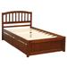 Twin Size Wood Storage Bed with 2 Drawers and Headboard Platform Frame for Kids, Teens Space-Saving, Easy Assembly, Walnut
