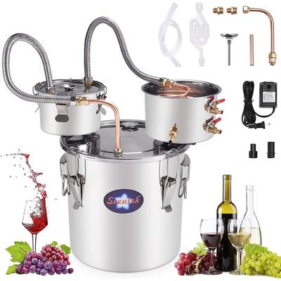 3 Pots Alcohol Still Stainless Steel Alcohol Distiller Copper Tube Spirit Boiler, Home Brewing and DIY Whisky Wine Brandy Making
