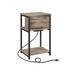 3-Tier End Table with Charging Station - 11.8”D x 13.4”W x 22.8”H (30 x 34 x 58 cm)