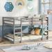 Solid Pine Full over Full Bunk Bed - Ladder, Full-length Guardrail, Space-Saving, Stylish, Safe