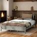 Modern Gray Solid Wood King Platform Bed,Stylish And Simple