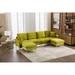 U-shape Modular Sectional Sofa Velvet Reversible Sectional Sofa Bed Modern Square Arms Couches with Ottomans for Livingroom