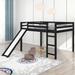 Elegant Solid Pine Wood Full Size Loft Bed with Slide, Sturdy Frame, Guard Rails, No Box Spring Needed
