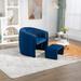 Concave-type Computer Chair Sofa Office Chair Sofa Modern Barrel Chair Sofa Club Tub Round Arms Chair with Movable Ottomans