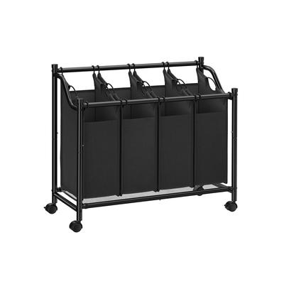 Rolling Laundry Basket with 4 Removable Bags Laundry Hamper, Laundry Cart - 34.4