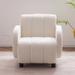 White Teddy Velvet Accent Chair Barrel Chair Single Sofa Armchair Lounge Club Chair Modern Upholstered Reading Chair