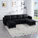 116 inch Velvet Fabric Modular Sectional Sofa, Symmetrical Sofa with Hidden Storage & Adjustable Backrest, Back Cushion Covers