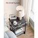 Side Table End Table with 2 Shelves for Living room, Bedroom - 11.8"D x 13.4"W x 22.8"H (30 x 34 x 58 cm)