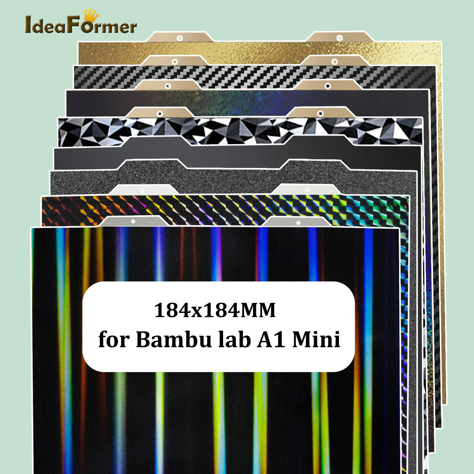 A1 mini bauen platte carbon pey pey peo h1h pei doppelseitiges bett feder stahlblech pei blech 184x184 für bambulab a1 mini platte Image