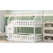 Modern Simple Twin over Twin House Bunk Bed with Fence and Door & Roof Loft Bed Frame for Kids, Teens, Girls, Boys, White