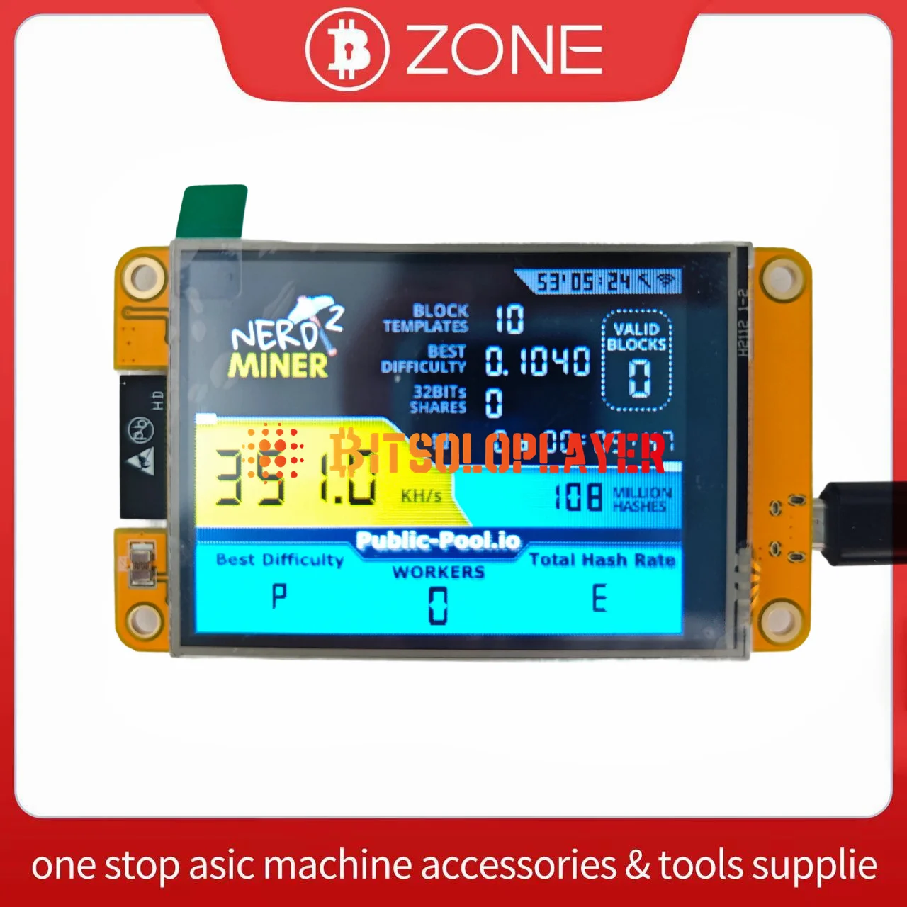 NerdMiner V2 ESP32-2432S028R Hashrate 350K/S 2,8 Zoll Smart Display Crypto Solo Lotterie Nerd Miner Bitcoin Miner Image